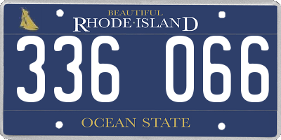 RI license plate 336066