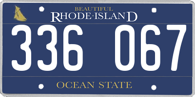 RI license plate 336067