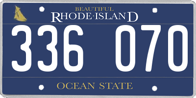 RI license plate 336070