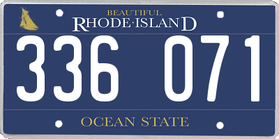RI license plate 336071