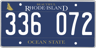 RI license plate 336072