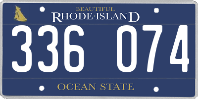 RI license plate 336074