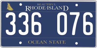 RI license plate 336076
