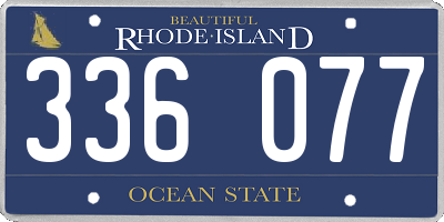 RI license plate 336077