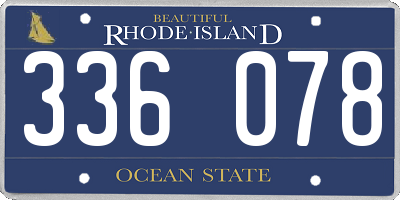 RI license plate 336078