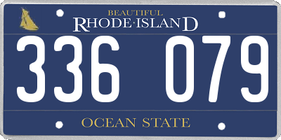 RI license plate 336079
