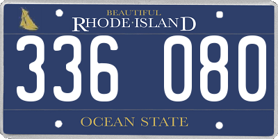 RI license plate 336080