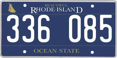 RI license plate 336085