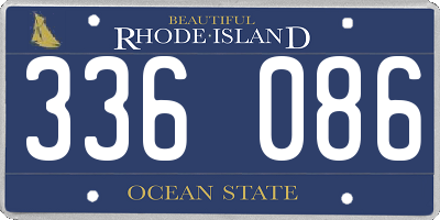 RI license plate 336086