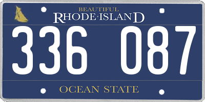 RI license plate 336087