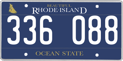 RI license plate 336088