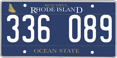 RI license plate 336089