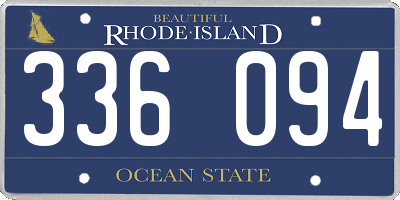 RI license plate 336094