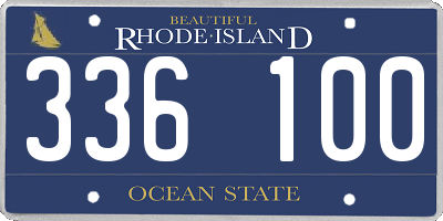 RI license plate 336100