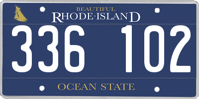 RI license plate 336102