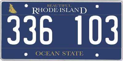 RI license plate 336103