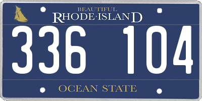 RI license plate 336104
