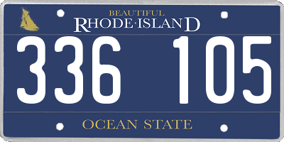 RI license plate 336105