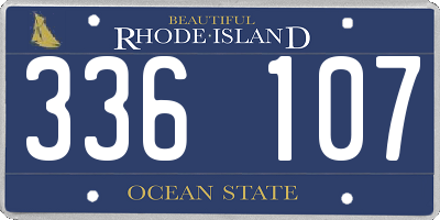 RI license plate 336107