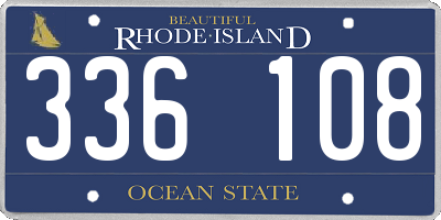 RI license plate 336108