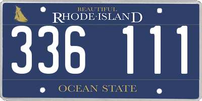 RI license plate 336111