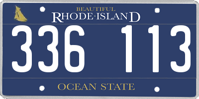 RI license plate 336113