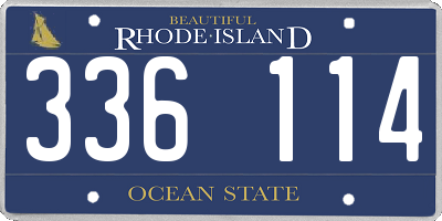 RI license plate 336114