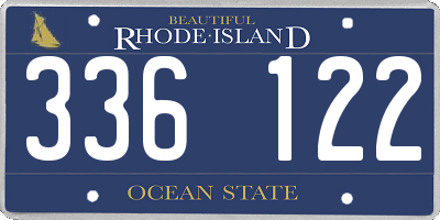 RI license plate 336122