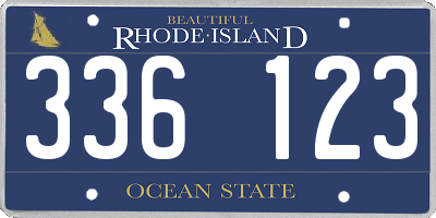 RI license plate 336123