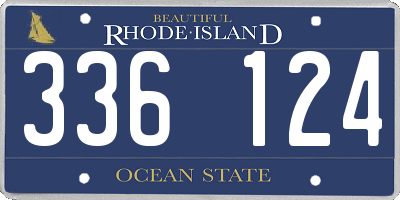 RI license plate 336124