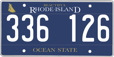 RI license plate 336126