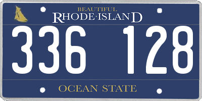 RI license plate 336128