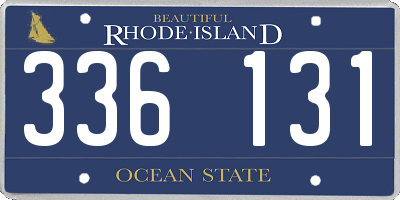 RI license plate 336131