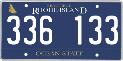 RI license plate 336133