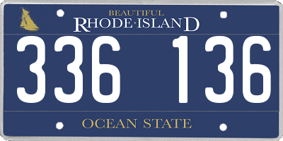 RI license plate 336136
