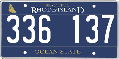 RI license plate 336137