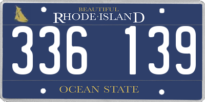 RI license plate 336139