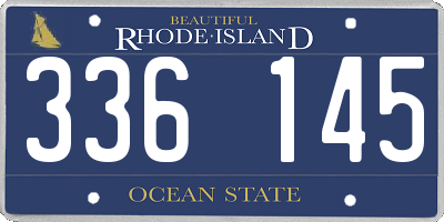 RI license plate 336145