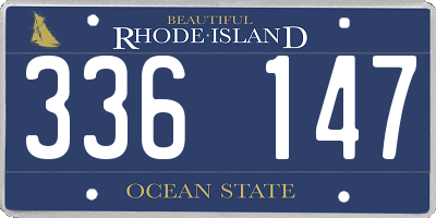 RI license plate 336147