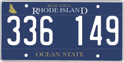 RI license plate 336149