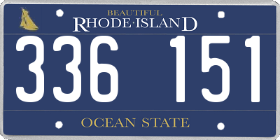 RI license plate 336151