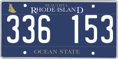 RI license plate 336153