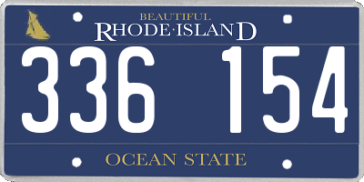 RI license plate 336154