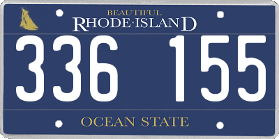 RI license plate 336155