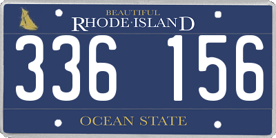 RI license plate 336156
