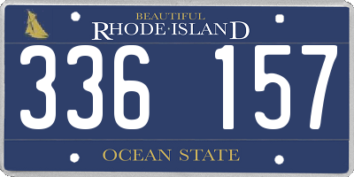 RI license plate 336157