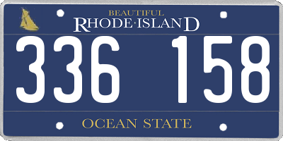 RI license plate 336158