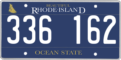RI license plate 336162