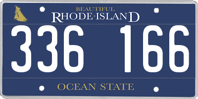 RI license plate 336166