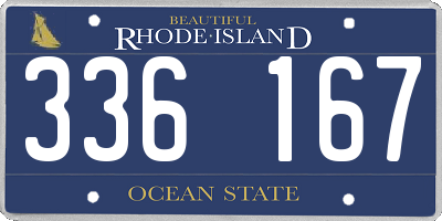 RI license plate 336167